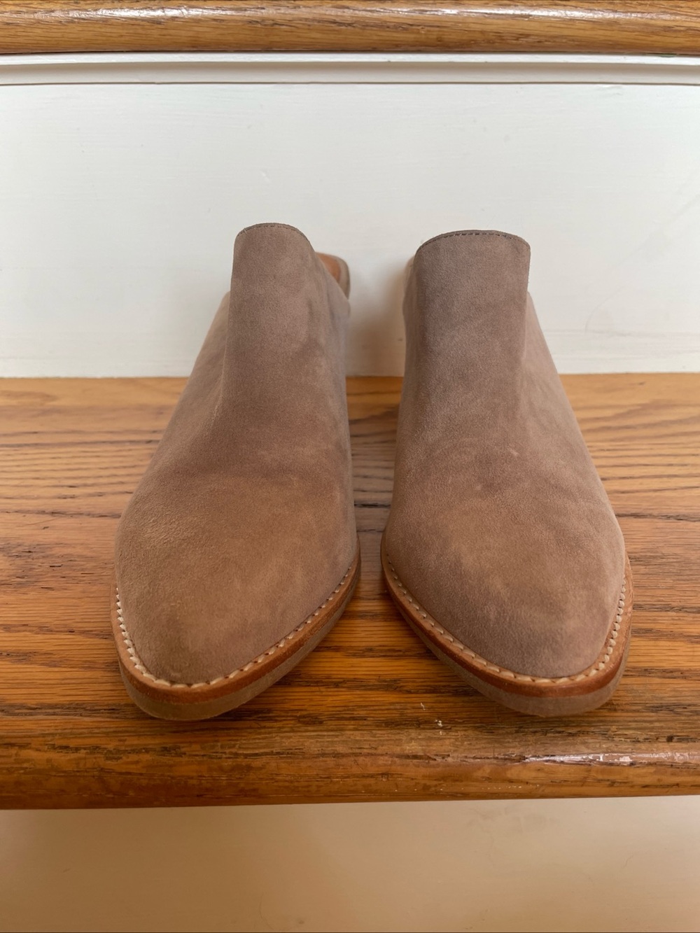 Jeffrey Campbell Shoes Taupe Gray Suede Mules Favela Women’s 6.5 Block Heel - Picture 14 of 14